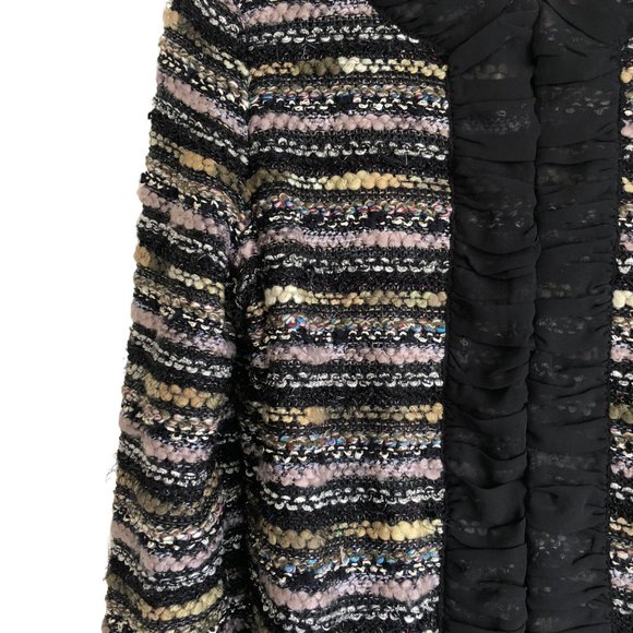 Vintage Exclusively Misook Women's Cardigan Sweater Size M Multi Fabric Shimmer - Picture 6 of 8